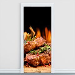 Adesivo Decorativo de Porta - Churrasco - Carne - 997cnpt