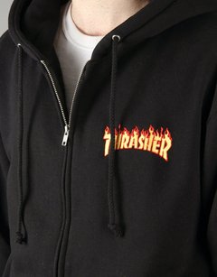 THRASHER FLAMES ZIP HOODIE BLACK (ZIPTHR001) en internet