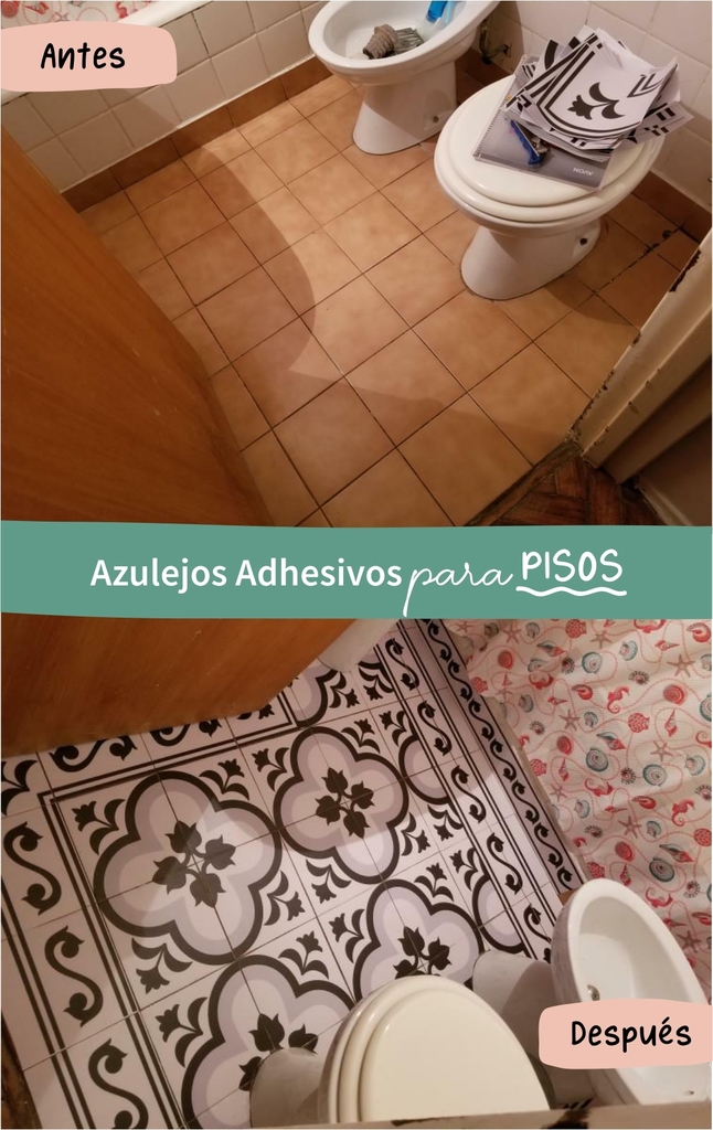 PACK AZULEJOS ADHESIVOS PARA PISO VERONA NEGRO