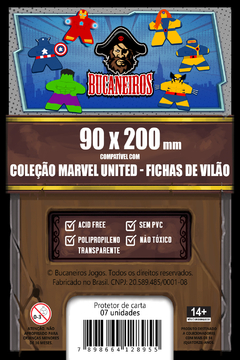 Sleeve Bucaneiros 90 x 200 mm Marvel United Fichas de Vilão - 07 unidades