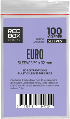 Sleeve Redbox Cristal Euro 59 x 92 mm - 100 unidades