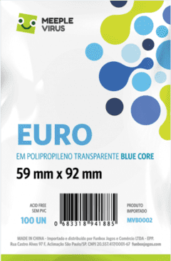 Sleeve Blue Core Euro 59 x 92 mm - 100 unidades