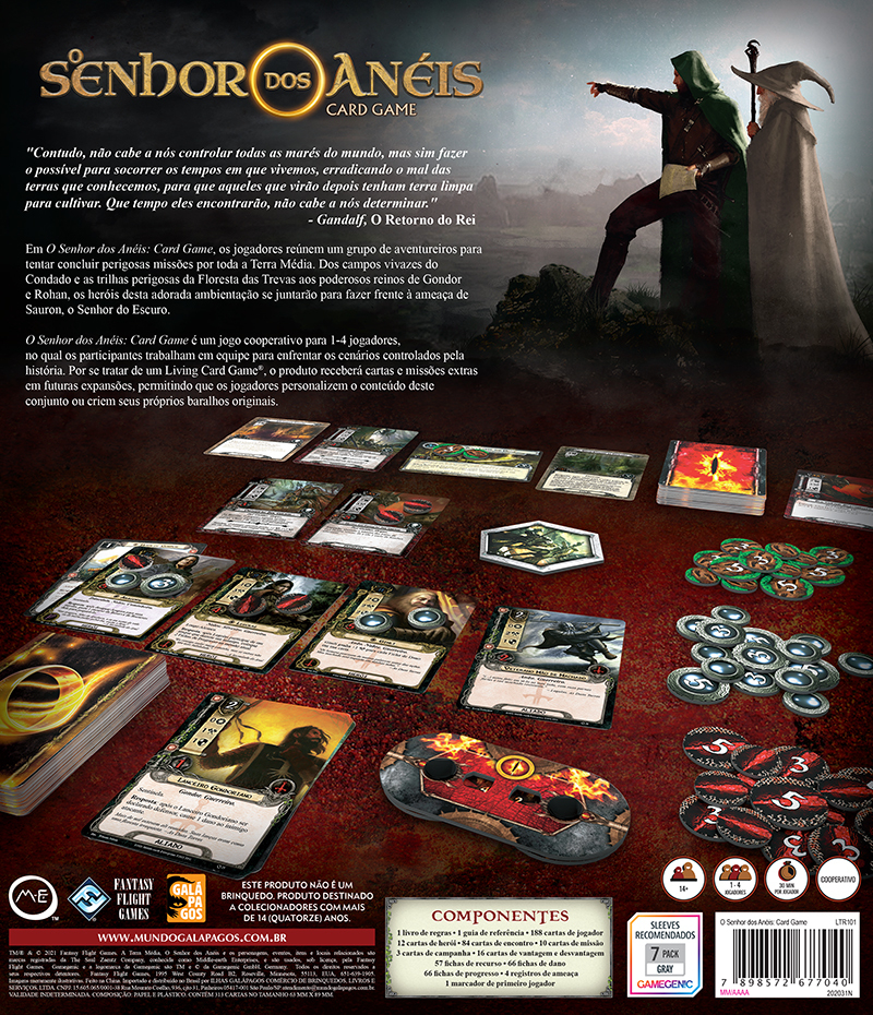 Kit Senhor dos Anéis Card Game + 5 expansões Jogo De Cartas Galapagos