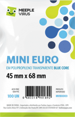 Sleeve Blue Core Mini Euro 45 x 68 mm - 100 unidades na internet