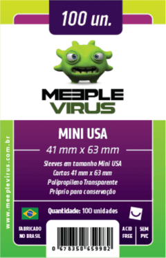 Sleeve Meeple Virus Mini USA 41 x 63 mm - 100 unidades