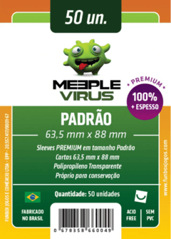 Sleeve Meeple Virus Padrão Premium 63,5 x 88 mm - 50 unidades