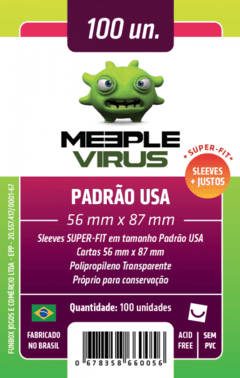 Sleeve Meeple Virus USA Padrão 56 x 87 mm - 100 unidades