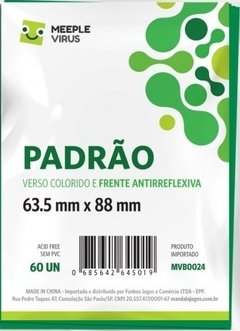 Sleeve Meeple Virus Padrão Verde 63,5 x 88 mm - 60 unidades - comprar online