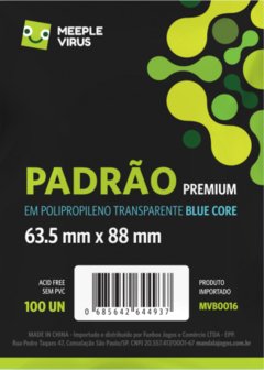 Sleeve Blue Core Padrão Premium 63,5 x 88 mm - 100 unidades