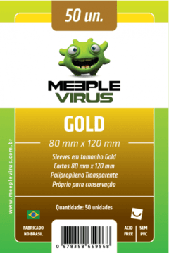 Sleeve Meeple Virus Gold 80 x 120 mm - 100 unidades