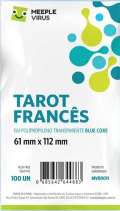 Sleeve Blue Core Tarot Francês 61 x 112 mm - 100 unidades