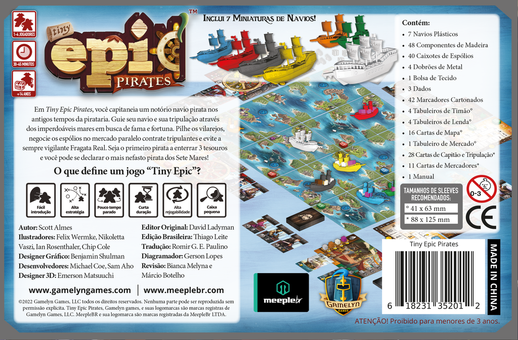 Sleeve MeepleBR Tiny Epic - Caixinha Boardgames