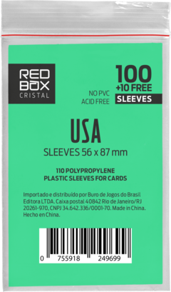 Sleeve Redbox Cristal USA Padrão 56 x 87mm - 100 unidades