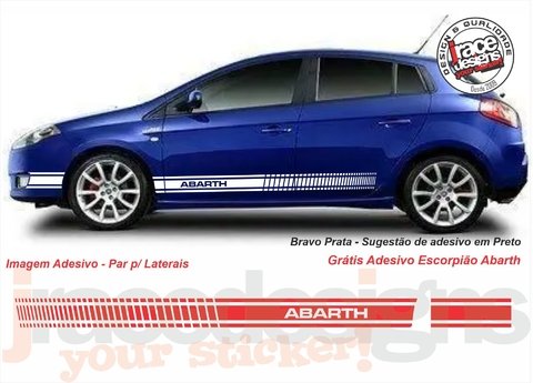 Adesivo Fiat Uno Abarth Faixa Lateral Carro Sport Imp353