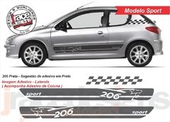 Faixa Lateral Kit Adesivo Peugeot 206 - modelo Sport