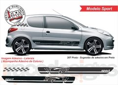 Faixa Lateral Kit Adesivo Peugeot 207 - modelo Sport