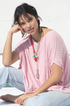 Collar Mosquetón corto (2 en 1) color fucsia - tienda online