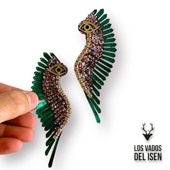 Par de aros Seahorse verdes - comprar online