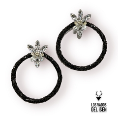 Par de Aros San Blas glitter Negro