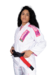 Kimno Feminino Xtra-Lite Branco/Rosa - Brazil Combat