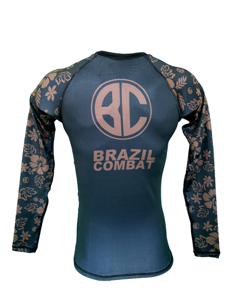 Rash Guard Hawaiian Style M/L Marrom - Brazil Combat