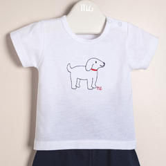 Conjunto de remera bordada con short Chien Articulo: E41042540 - tienda online