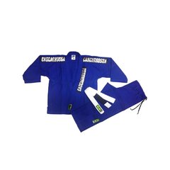 KIMONO INFANTIL TRANÇADINHO AZUL COM FAIXA BRANCA - comprar online