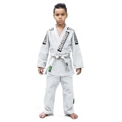 KIMONO INFANTIL TRANÇADINHO BRANCO COM FAIXA BRANCA