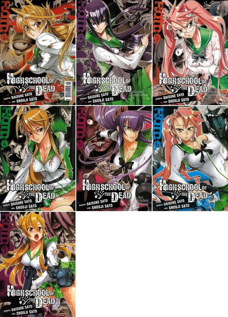 Mangá High School of The Dead volumes 1,2,3,4,5,6,7 e Volume Único  (Completo) - (Lote Fechado)