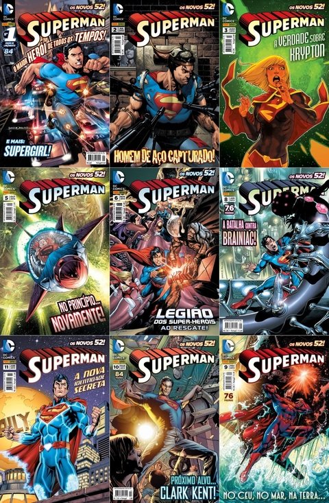 Pack Superman Novos 52 - vol 1 a 6 e 8 a 11