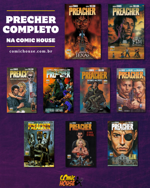 Preacher - Coleção Completa - 9 volumes - Garth Ennis