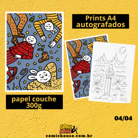 Print A4 Coelhos, de Gabriel Dantas