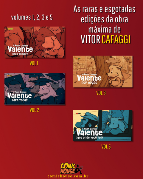 Valente, de Vitor Cafaggi - 4 edições - volumes 1, 2, 3 e 5