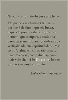 DO CORPO - André Comte-Sponville -
