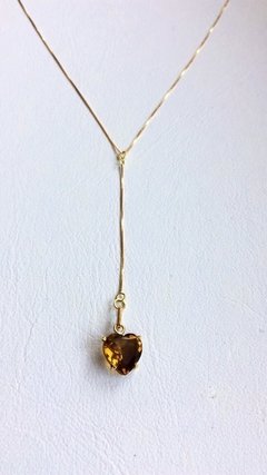 Gargantilha - gravata coração (Ouro18k) - comprar online
