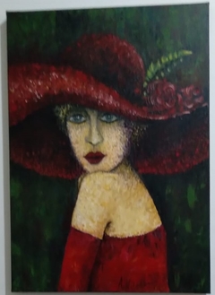 Alejandra Viterbori - El sombrero rojo (Óleo)