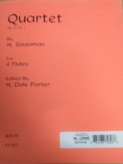 Quartet Op 27 N° 1 - for 4 flutes - H. Soussman - Libro ( Partitura ) - comprar online