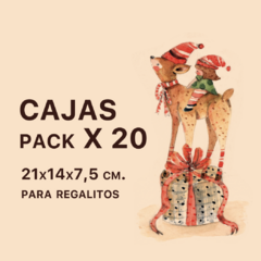 pack x 20 CAJA NAVIDAD DE REGALO 21X14X7,5