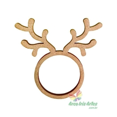 Porta Guardanapo Chifre Rena Natal MDF cru 3mm