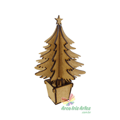 ARVORE NATAL 18CM 3D COM VASINHO