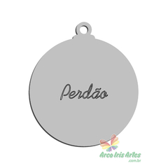 Bola Natal Perdão MDF Branco 07cm