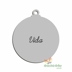 Bola Natal Vida MDF Branco 07cm