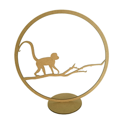 Centro de Mesa Safari Macaco Aro 30cm com base