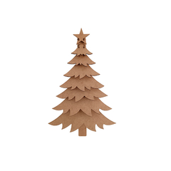 Árvore Natal 3D para Parede 45cm MDF cru 3mm