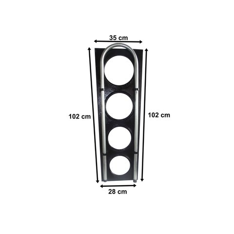 Chapa 4F c/ Serpentina em Ferro Preto 102 x 35 x 28 - HF Metalúrgica