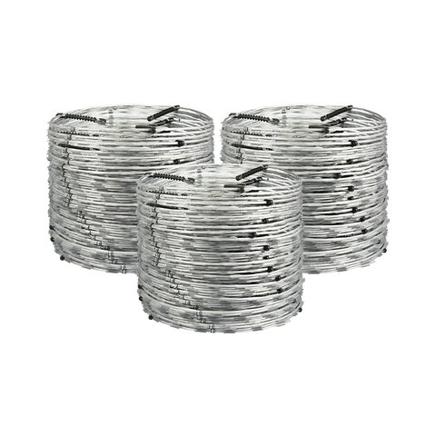 Concertina dupla galvanizada eletrificada 30cm para 24 metros - comprar online