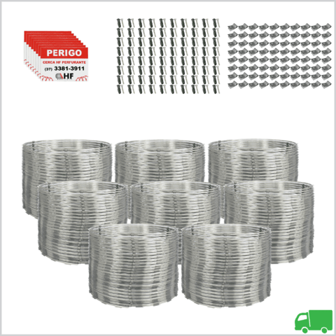 Concertina dupla galvanizada 45cm para 80 metros com kit