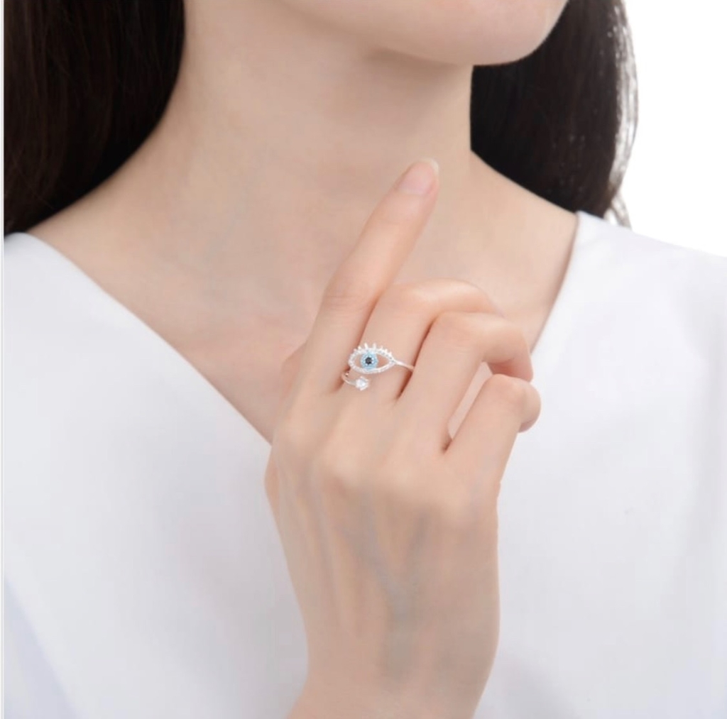 Swarovski Elements Anillo Ajustable. Ojo karinjoyas