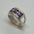 Anillo de Plata 925 y Oro18klts. Amatistas Baguette. - karinjoyas