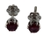 Aros de oro Blanco 18klts Rubies Birmanos Mogok.